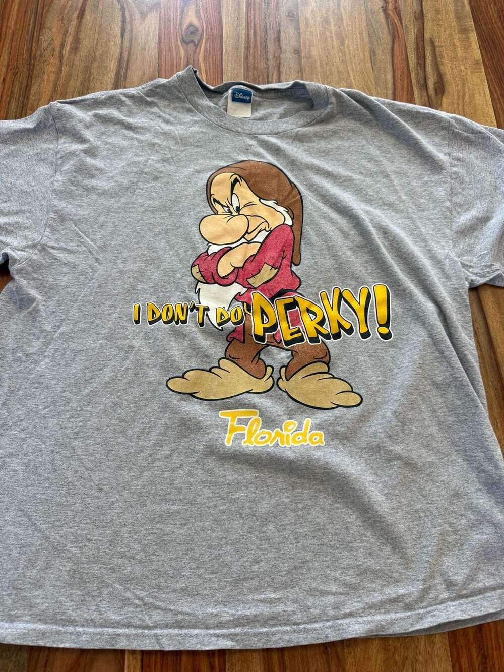 Vintage Disney Grumpy I Don't Do Perky Florida T-Shirt Size XL